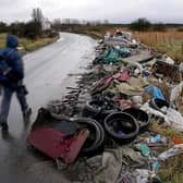A view of a fly-tipping site near Erith in Kent. Picture: Gareth Fuller/PA