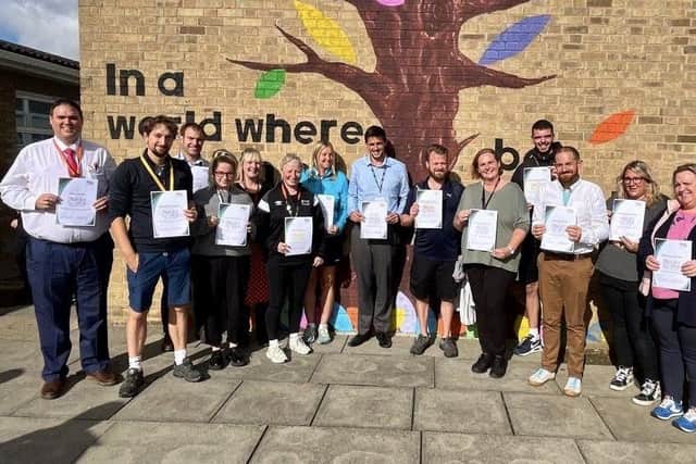 LOTC leads from the 16 Meridian Trust Secondary and Special Schools receiving their certificates.