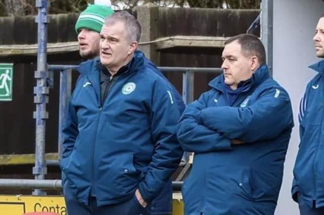 Biggleswade FC bosses Mark Inskip and Dave Northfield.