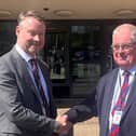 Bedfordshire's new PCC John Tizard (r) and the chief constable Trevor Rodenhurst (l) Image: Bedfordshire Police