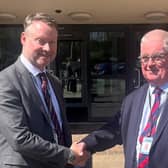 Bedfordshire's new PCC John Tizard (r) and the chief constable Trevor Rodenhurst (l) Image: Bedfordshire Police