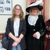 Emma Chamberlain and Naima Khanom from Caring for Humanity, with the High Sheriff