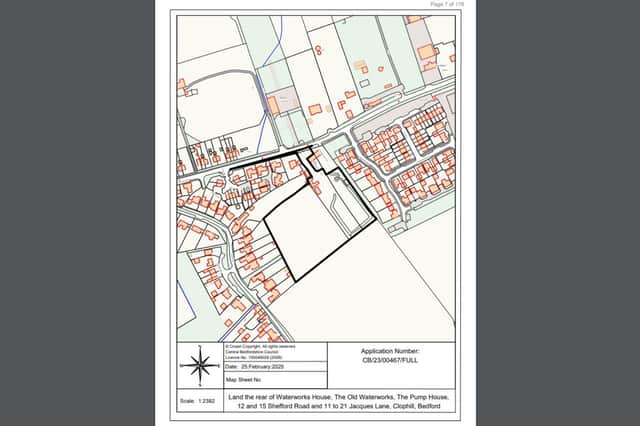 Land to the read of Waterworks House, Clophill. Image: Central Bedfordshire Council