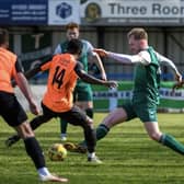 Action from Biggleswade FC v Biggleswade Town on Monday. Photo: Guy Wills Sports Photography.