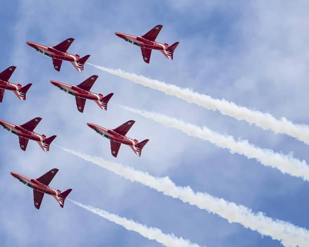 The Red Arrows perform at last year's Royal Military Air Tattoo (Photo by Matthew Horwood/Getty Images)