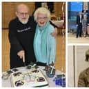 Arthur and his wife, Clare, cutting the 90th Birthday cake. Right: Arthur with his family at his birthday party; and as a young boy in 1944. Images supplied by Arthur's family.