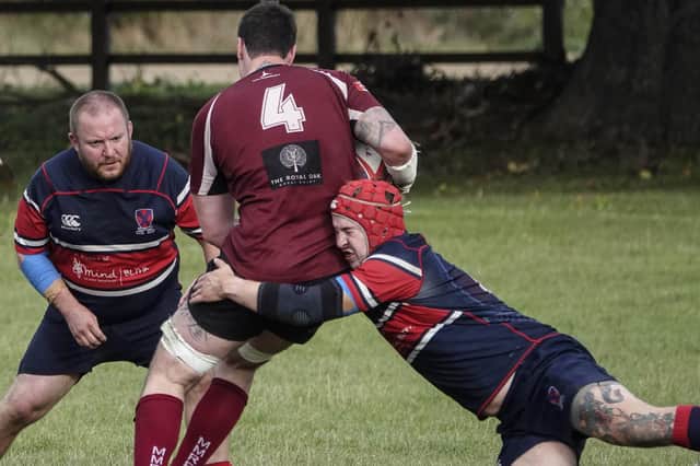 Action from Biggleswade's game with Melton on Saturday. Photo by David Kay.