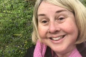 Natalie Doig in Potton Woods, a spooky area explored in her new podcast 'Weird in the Wade'.