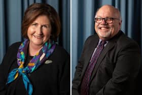 Sandy mayor and deputy mayor Joanna Hewitt and Paul Sharman