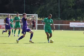Action from Biggleswade Town's draw with AFC Telford United on Saturday. Photo: BTFC.