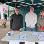 Councillors Zerny, Watkins and Whitaker at Biggleswade Market on Saturday (January 28). Cllr Zerny: "Hayley Whitaker and Steve Watkins are doing a fantastic job gathering signatures for this hugely important petition." Image: Cllr Watkins.