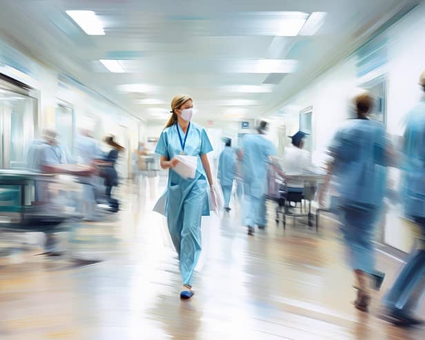 File photo of health workers in a hospital