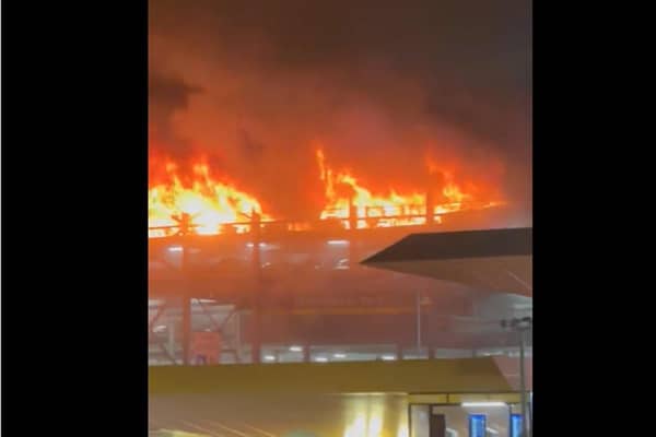 Luton Airport fire. Photo courtesy of Molly Bullard