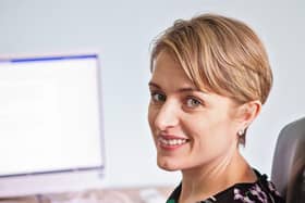Gillian Harvey at her desk