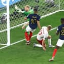 Any body part will do: Kylian Mbappe of France scores the team's second goal past Kasper Schmeichel of Denmark  (Picture: Tim Nwachukwu/Getty Images,)