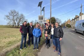 Councillors and residents out in protest. Pictured are residents with Councillor Zerny (right), Councillor Dix (second from right), Cllr Wye (third from left) and chair of Wrestlingworth and Cockayne Hatley Parish Council,  James Kirkpatrick (second from left). Image: Councillor Zerny.