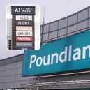 A1 Retails Park sign (inset) and Poundland logo. Picture: National World