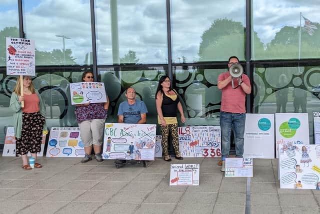 Parents protest outside Priory House