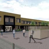An artist’s impression of what the new teaching block at Sandy Secondary will look like. Image: CBC.
