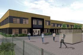 An artist’s impression of what the new teaching block at Sandy Secondary will look like. Image: CBC.