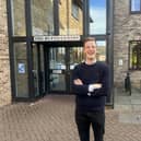 Alistair Strathern MP outside The Rufus Centre, Flitwick Photo: LDRS