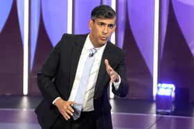 Prime Minister Rishi Sunak speaking during a BBC Question Time Leaders' Special in York. Photo Stefan Rousseau