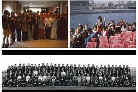 Top: Photos from a school trip to France. (Images supplied by Mark Bister). Bottom: the whole year group photo. (Image supplied by Tray Ladyman).