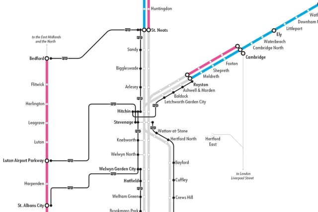 A map showing the cancellations. Image: Govia Thameslink Railway.