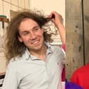 Matt Frost before and after his mammoth hair cut
