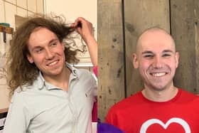 Matt Frost before and after his mammoth hair cut