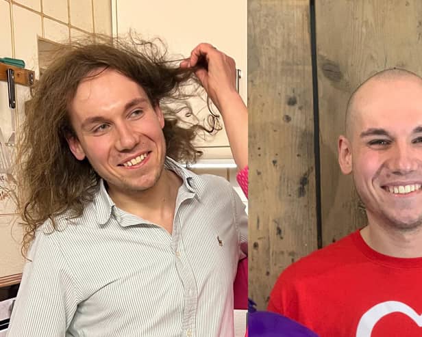 Matt Frost before and after his mammoth hair cut