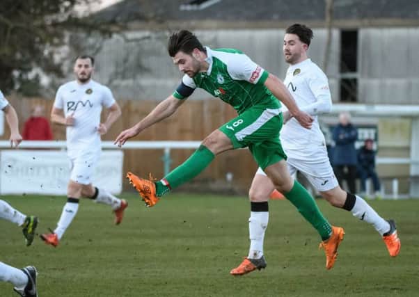 Connor Hall of Biggleswade Town. Picture: Guy Wills PNL-171213-104702002