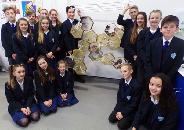 Etonbury students with their artwork