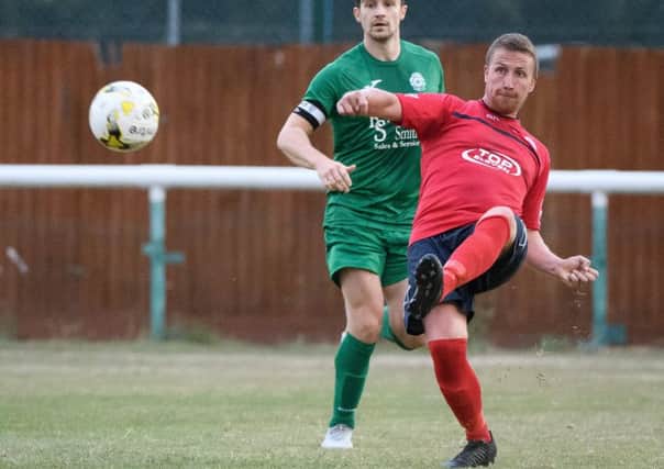 Biggleswade United in early season action. Picture: Guy Wills.