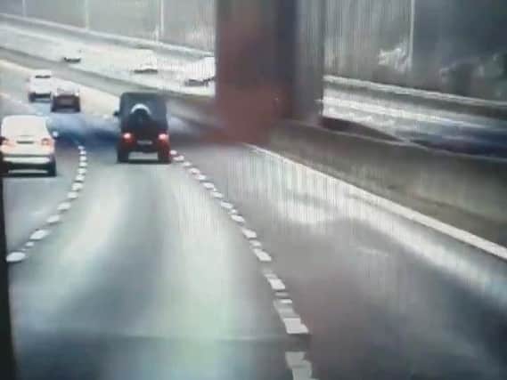 A still from the dashcam footage