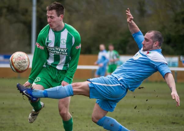 Hat-trick hero Craig Daniel in action at the weekend. Pic: Guy Wills.