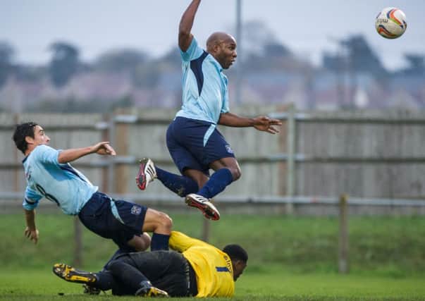 Barry Hayles got the goal for Arlesey. Picture (c) Guy Wills