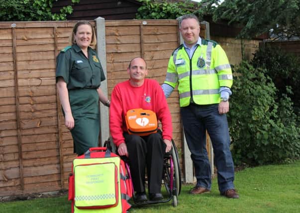 L to R Lorna Hayes (EEAS) Tony Guy (Biggleswade Sandy Lions) and Kevin Whitthread (CFR) PNL-140514-160003001
