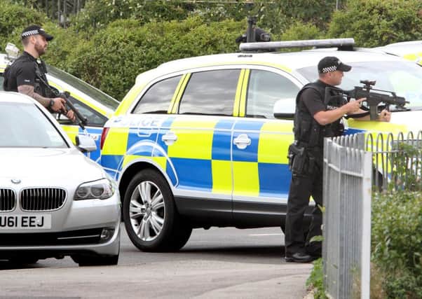 Armed police attend an incident on Vickers Close.   PIC: Keith Mayhew