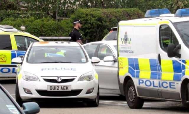 Police attend the incident on Vickers Close.      PIC:Keith Mayhew