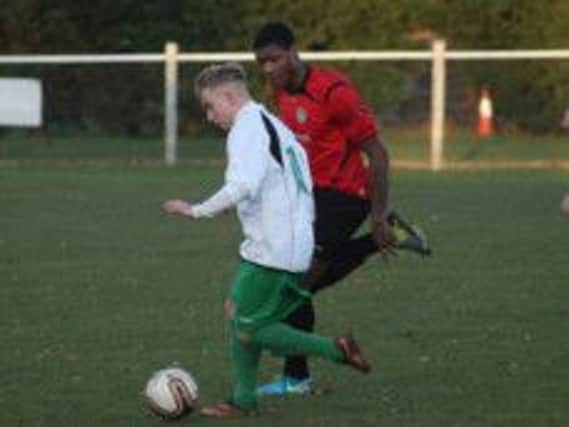 Chad Pinching got the winning goal for Leverstock Green. Picture (c) Alan Lee