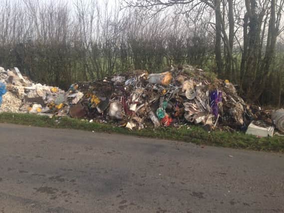 Police are appealing for information after 30 to 40 tonnes of industrial waste were left on a road in Walsham-le-Willows on Thursday (April 9) ANL-150413-091305001