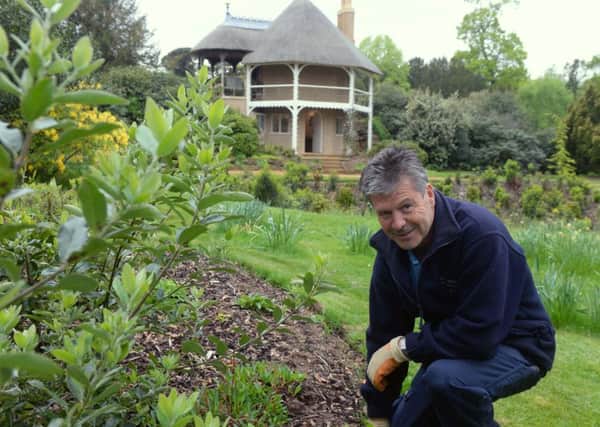 Kevin Hilditch, craftsman gardener, at The Swiss Garden, Old Warden.