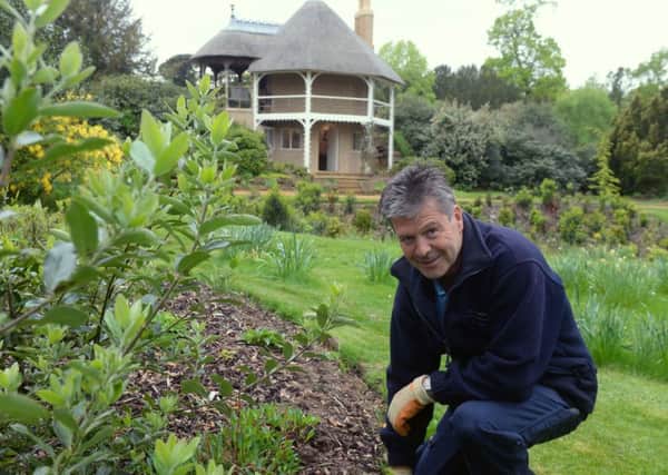 Kevin Hilditch, craftsman gardener, at The Swiss Garden, Old Warden.