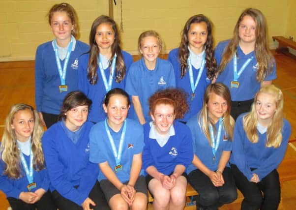 Henlow Academy girls football county cup winners