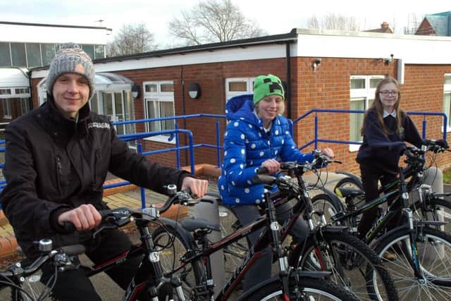 Ivel Valley School pupils with their new cycles.