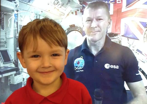 Harry Proctor, 5, had his question streamed to British astronaut Major Tim Peake PNL-160302-114209001
