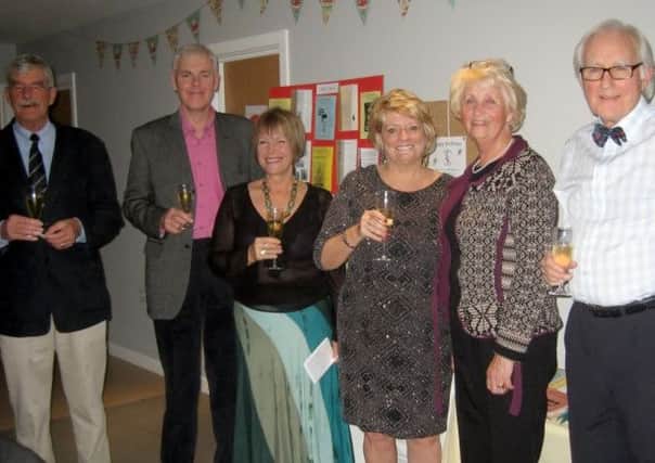 Potton Playhouse 40th anniversary - chairman Judy Oliver centre