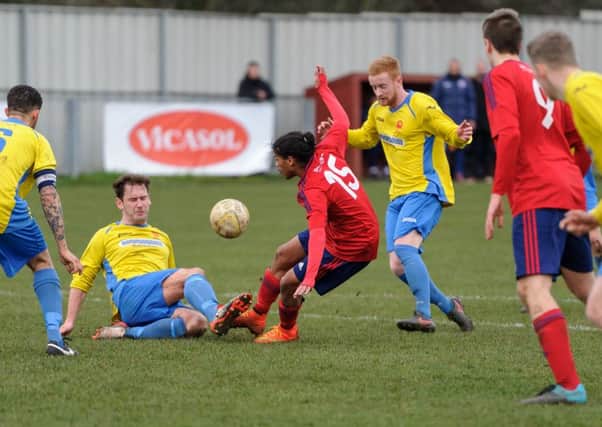 Mohammed Hashem was thwarted by the Welwyn defence. Picture (c) Guy Wills