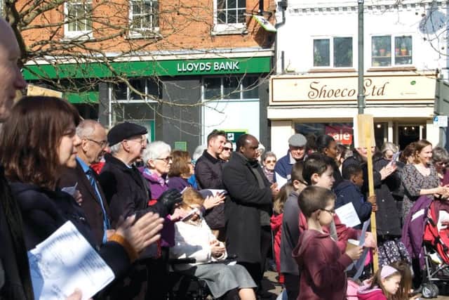 Churches Together in Biggleswade Good Friday service in Market Square